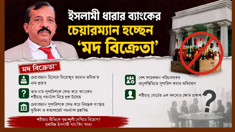 ইসলামী ধারার ব্যাংকের চেয়ারম্যান হচ্ছেন ‘মদ বিক্রেতা’