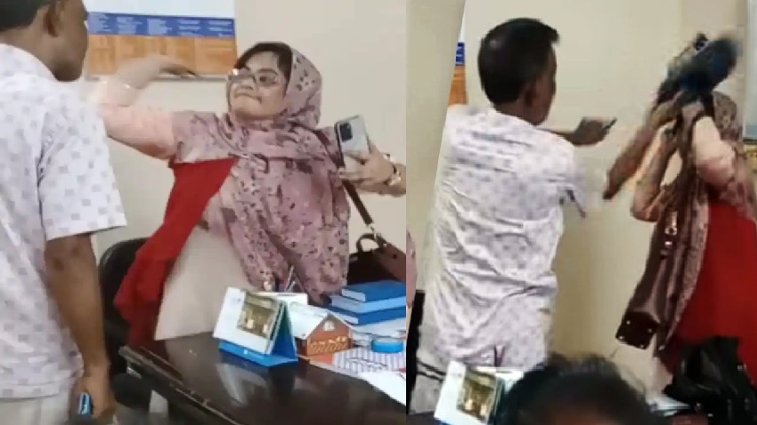থাপ্পড় মারায় প্রকাশ্যে কলেজ শিক্ষিকাকে জুতাপেটা করলেন বিএনপি নেতা
